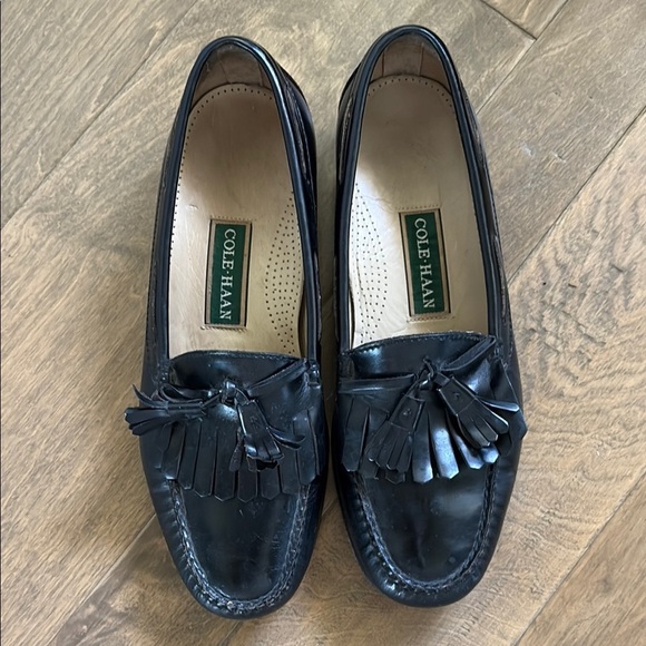 Cole Haan Leather Black Tassel Loafers Men’s 8.5 - Picture 1 of 7